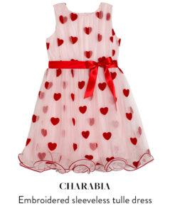 Charabia embroidered sleeveless tulle dress for christmas