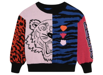 Pull en tricot KENZO Kids avec motifs variés hauts en couleur