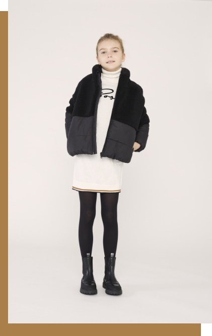 Girl with the BOSS puffer coat 