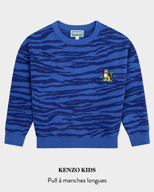 Pull à manches longue motif tigre de la marque Kenzo Kids