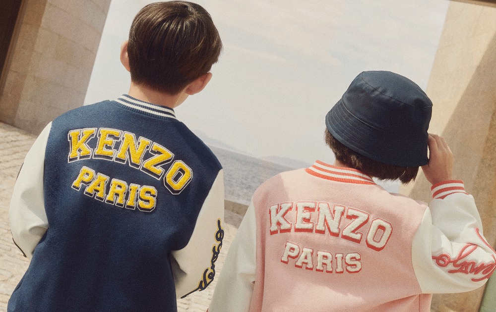 Look Kenzo kids garçons pour la rentrée scolaire. Bombers Kenzo bleu ou rose disponible sur Kids around