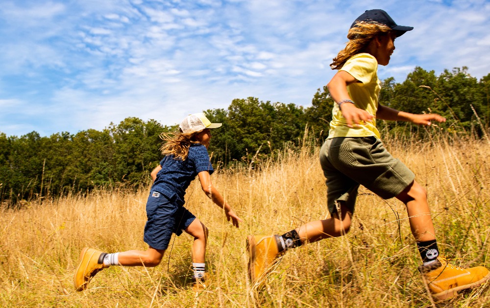 Boys run, Timberland shorts and Bermuda shorts on Kids around